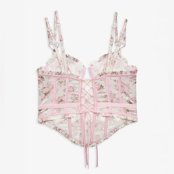 For Love & Lemons Naima Bustier White Floral Medium NEW - Picture 4 of 10
